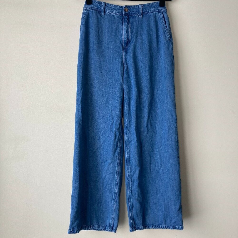 Sincerely Jules Blue Lyocell Blend Wide Leg High Rise Utility Pants Size 3/26